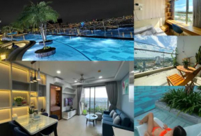 Luxury River Panorama View for 5 - Rooftop Infinity Pool + Sauna Near Q1 + SECC